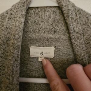 Lou & Grey Gray Knit Cardigan Sweater